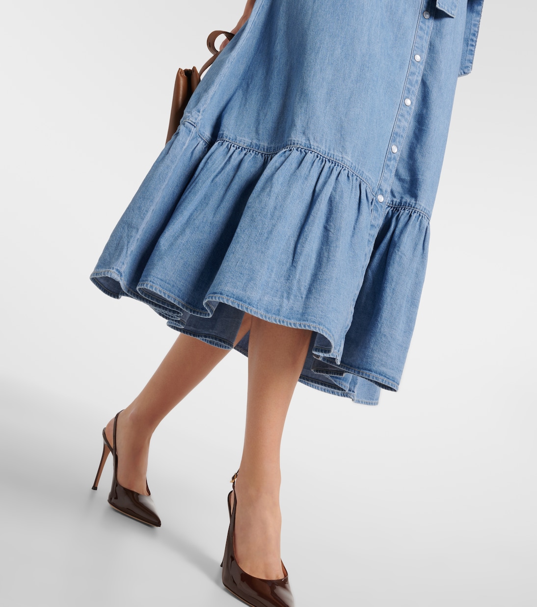 Edwina belted denim midi dress | Veronica Beard