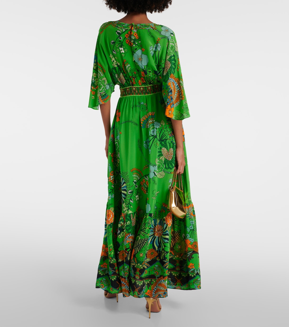 Verziertes Maxikleid aus Seide | Camilla