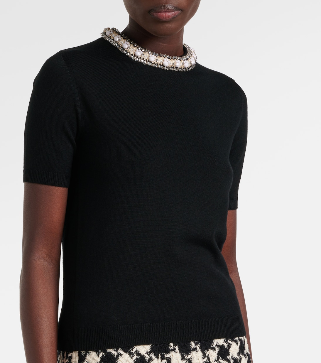 Embroidered virgin wool top | Valentino