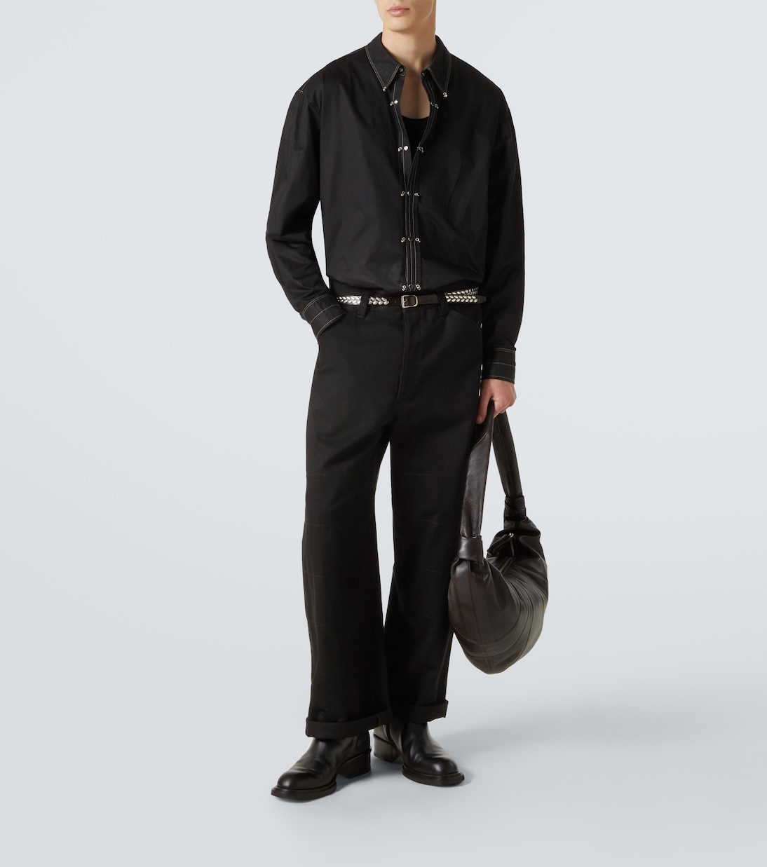 Embellished cotton satin shirt | Lemaire