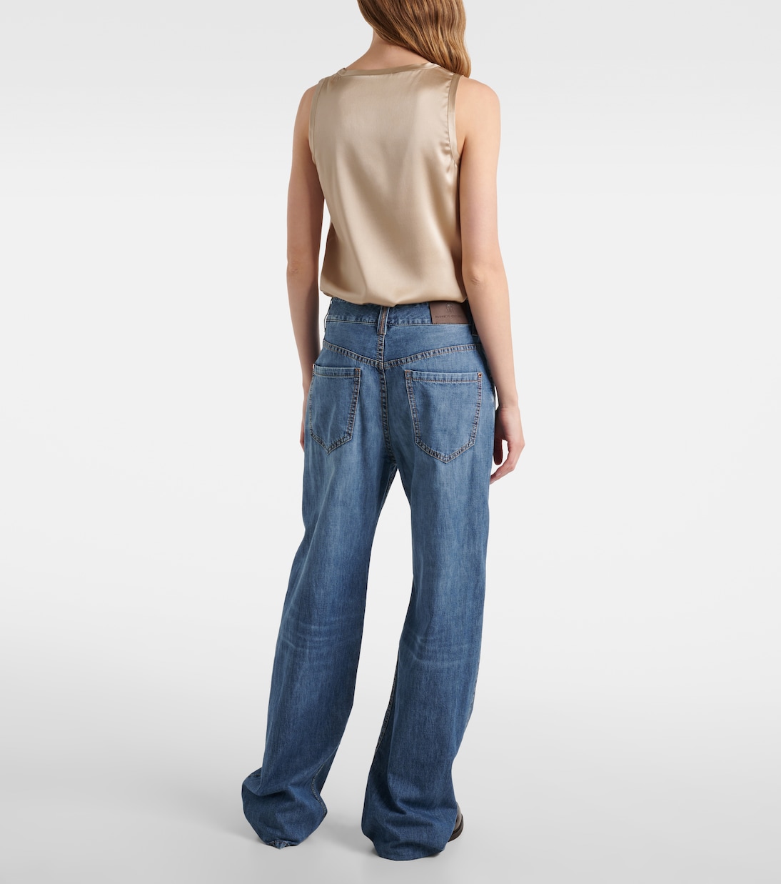 Jean droit à taille mi-haute | Brunello Cucinelli