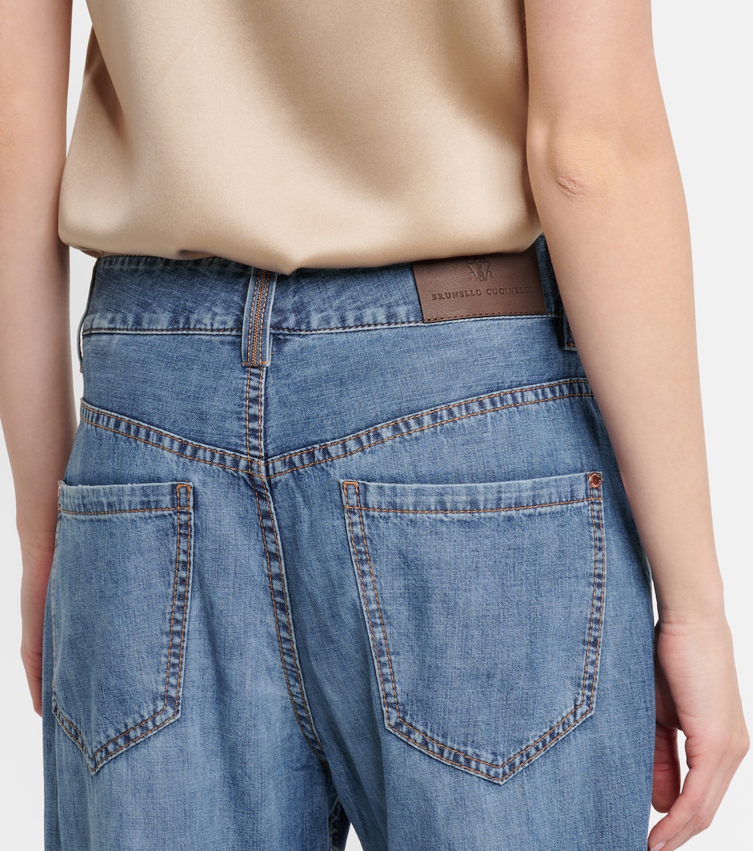 Jean droit à taille mi-haute | Brunello Cucinelli