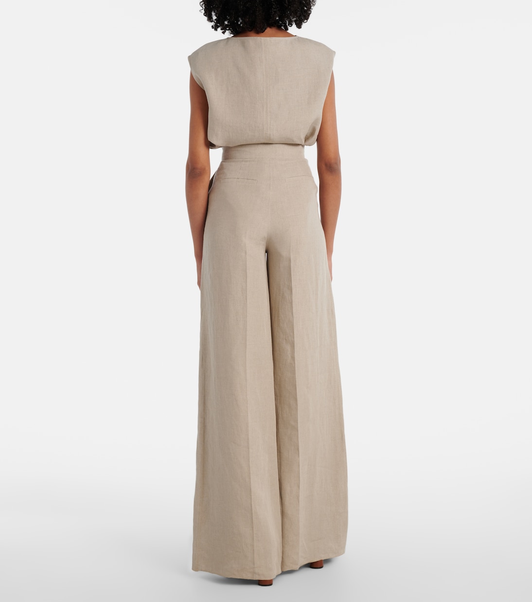 Weite High-Rise-Hose Sequoia aus Leinen | Max Mara
