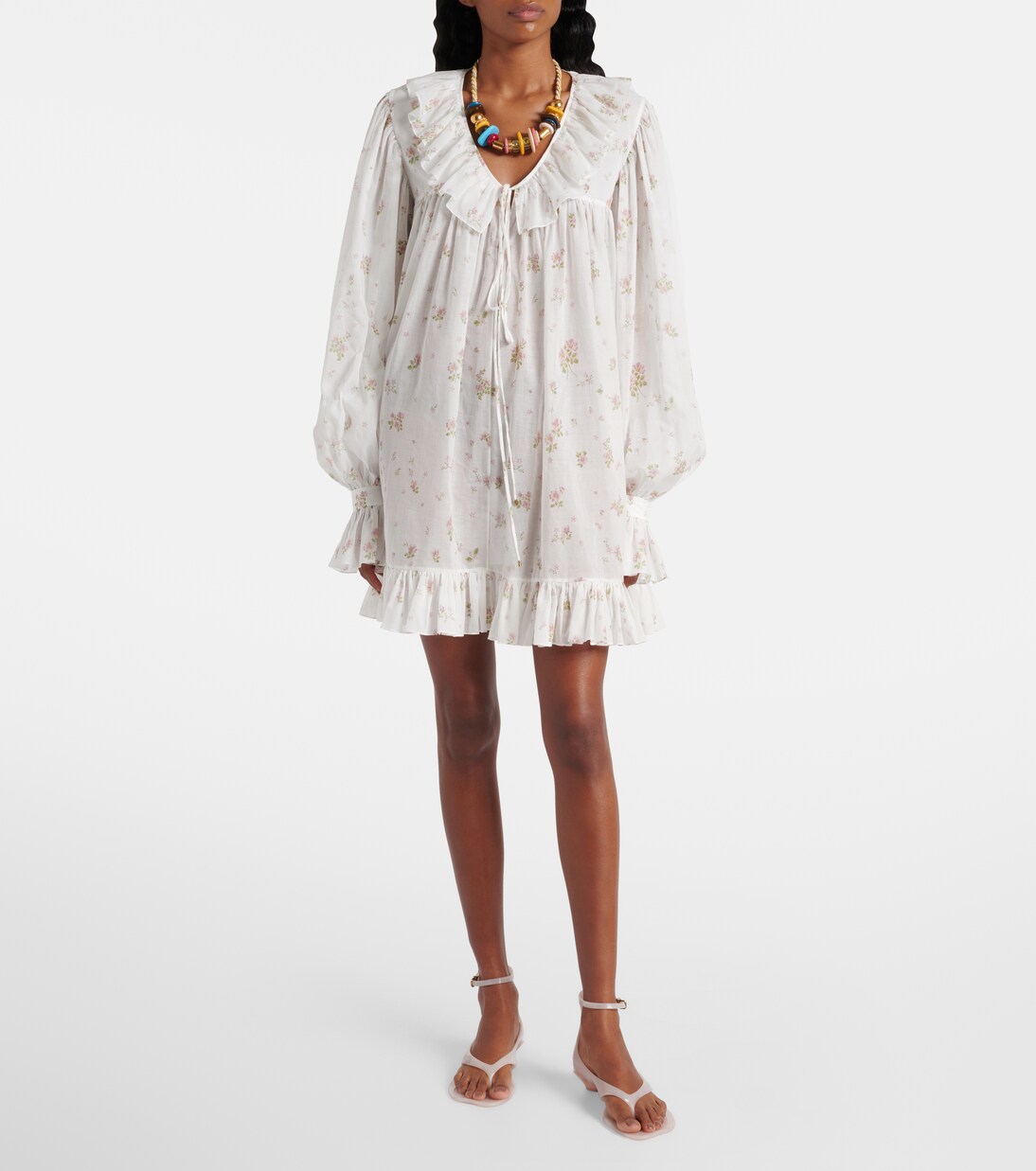 Printed ruffled cotton minidress | Chloé