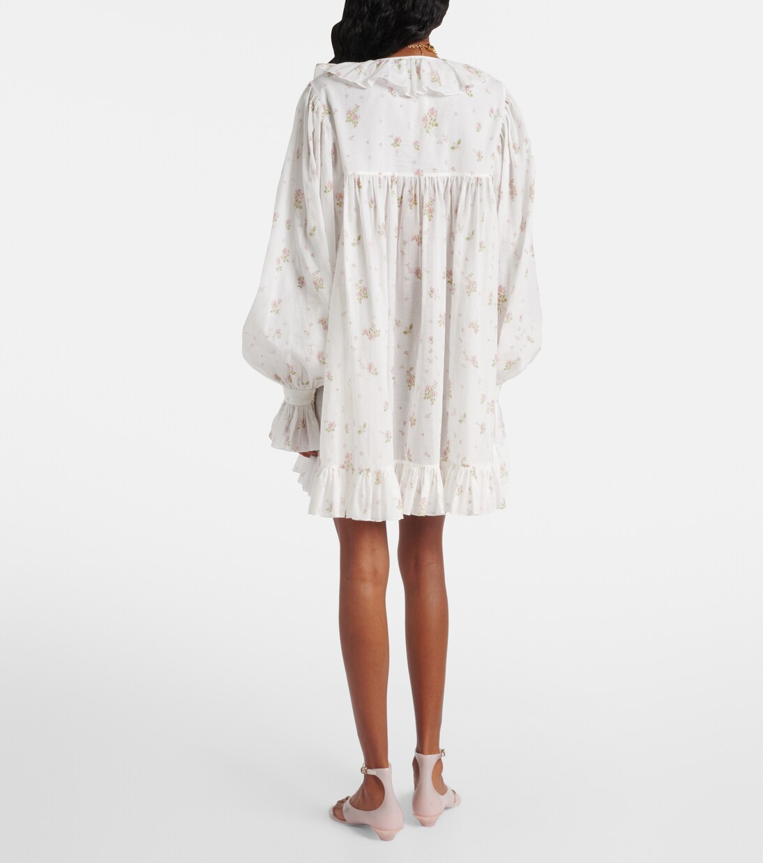 Printed ruffled cotton minidress | Chloé
