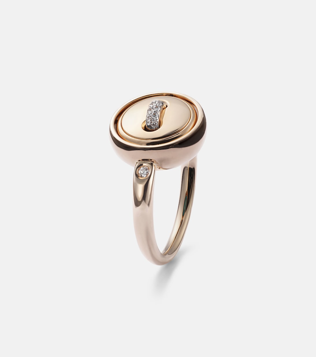 Pom Pom Dot 18k rose gold ring with turquoise and diamonds | Pomellato