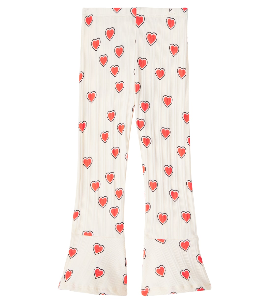 Outlined Hearts cotton-blend flared pants | Mini Rodini