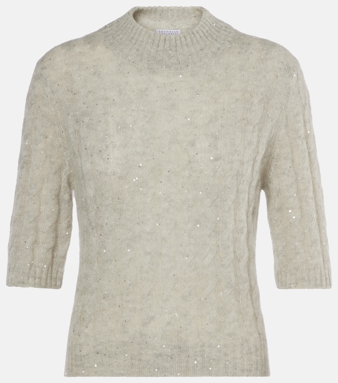 Sequined cable-knit sweater | Brunello Cucinelli