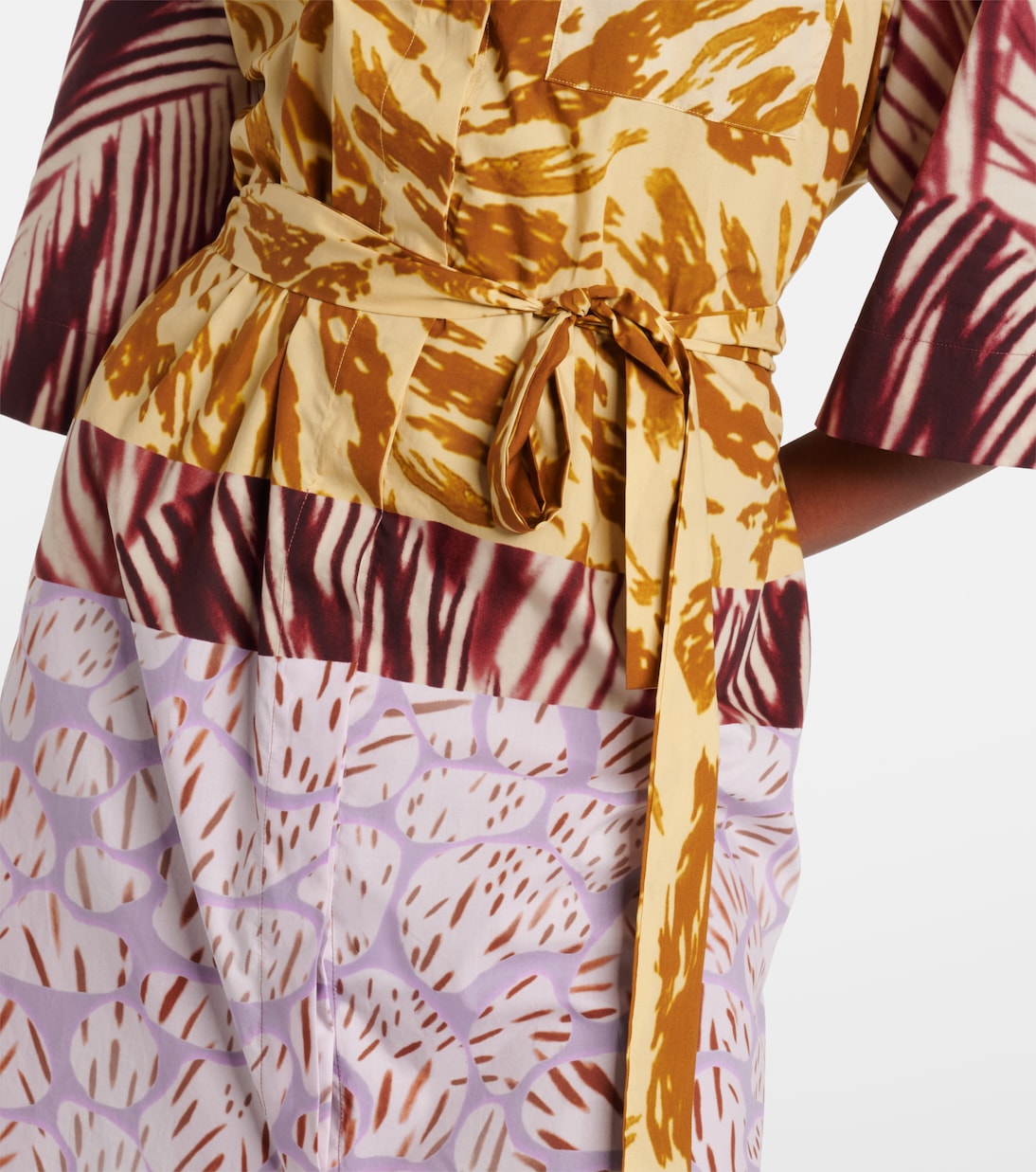 Abito chemisier in popeline di cotone con stampa | Dries Van Noten