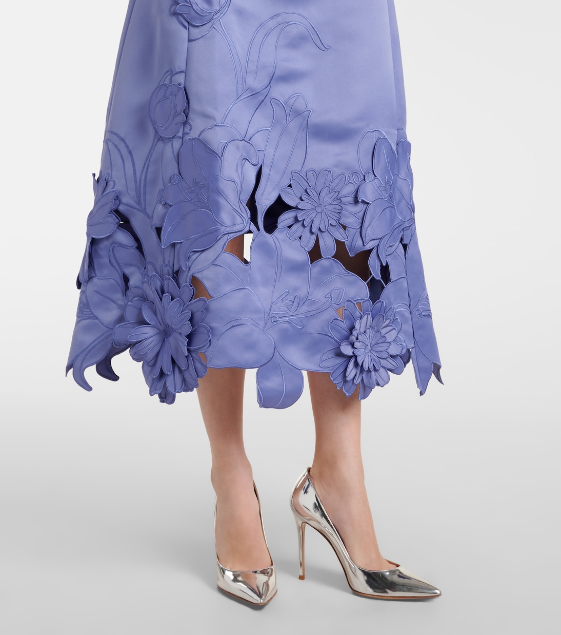 Robe midi Caroline en satin | Leo Lin