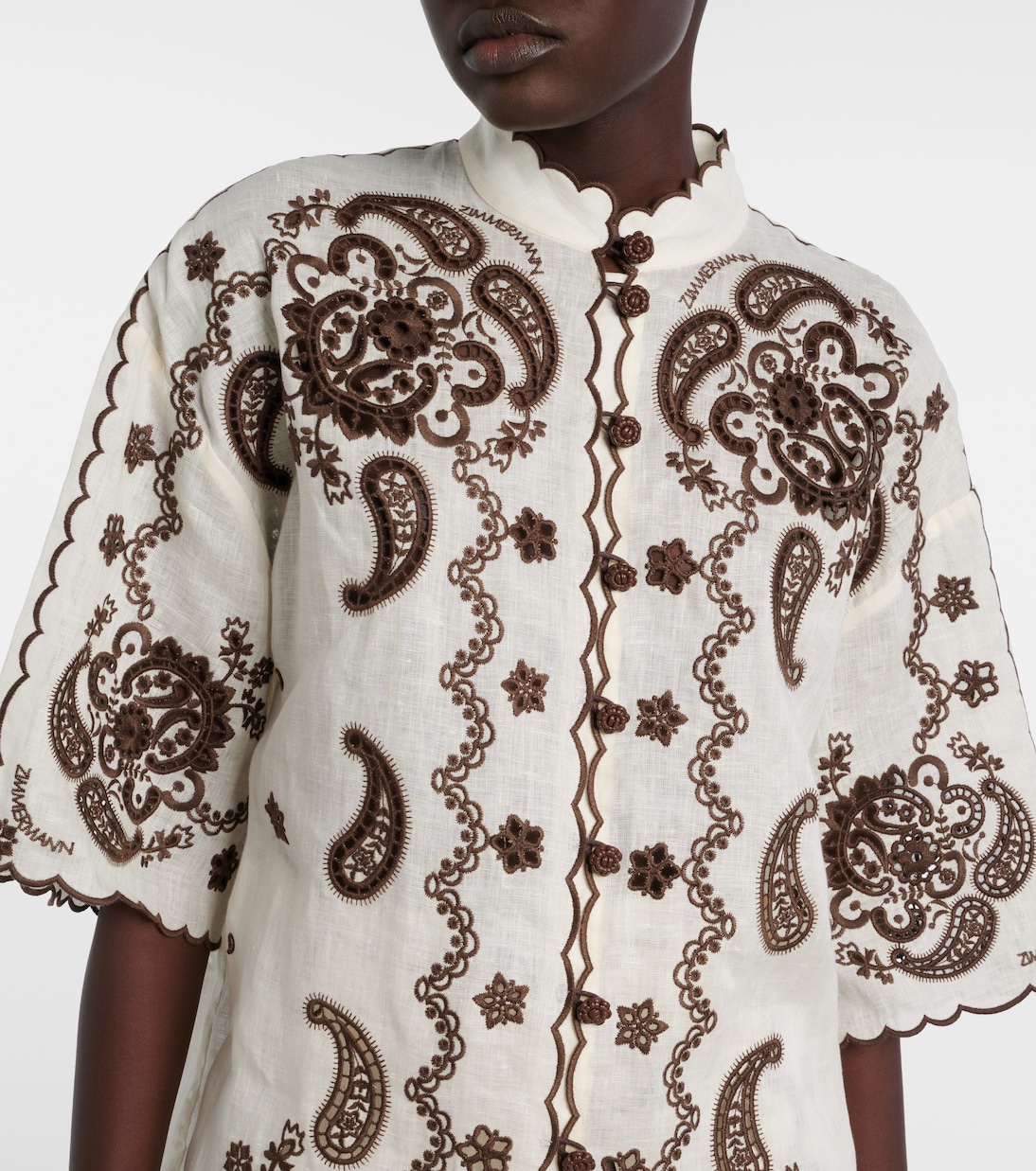 Camisa Ascension de lino bordada | Zimmermann