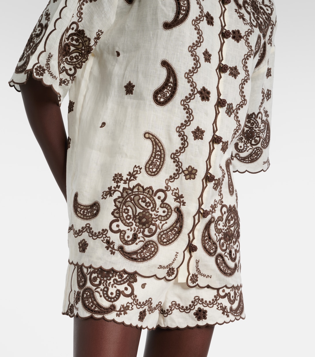 Camisa Ascension de lino bordada | Zimmermann
