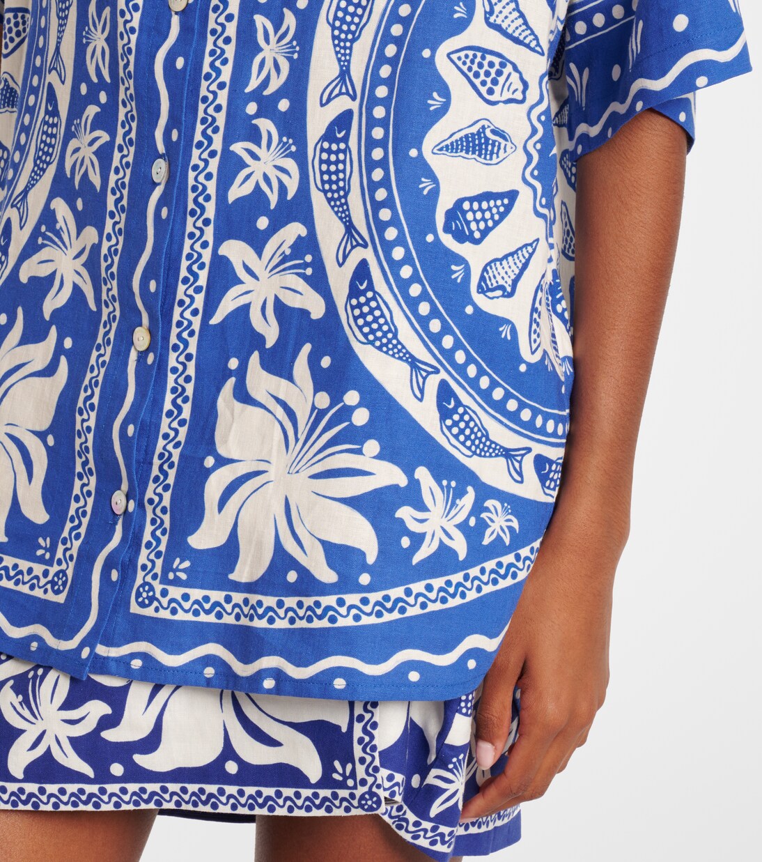 Hemd Ocean Scarf aus einem Leinengemisch | Farm Rio