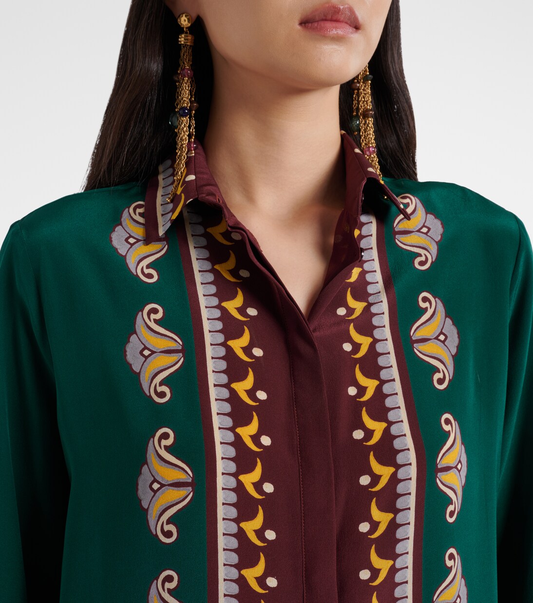 Bedrucktes Oversize-Hemd aus Seide | Etro