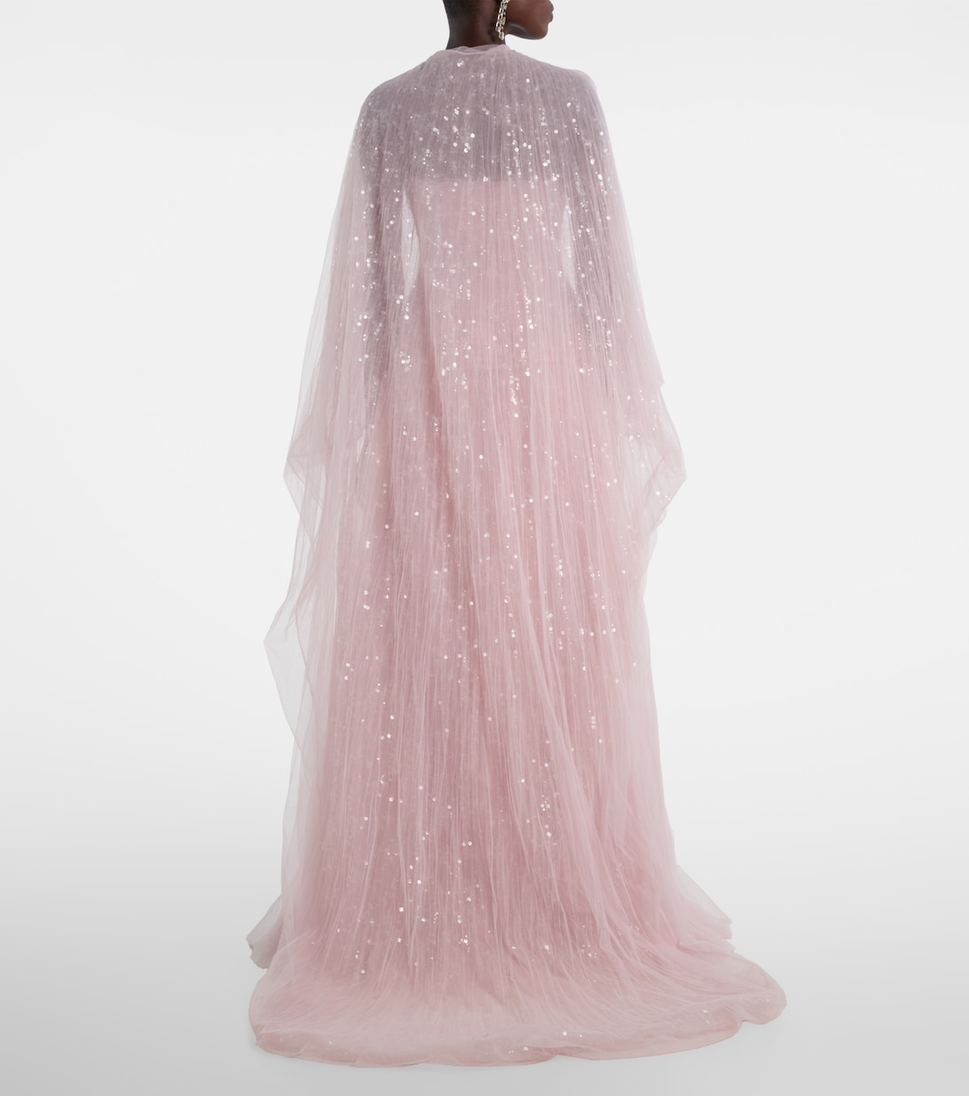 Caped pleated bustier gown | Marmar Halim