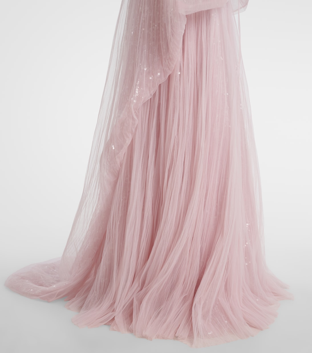 Caped pleated bustier gown | Marmar Halim