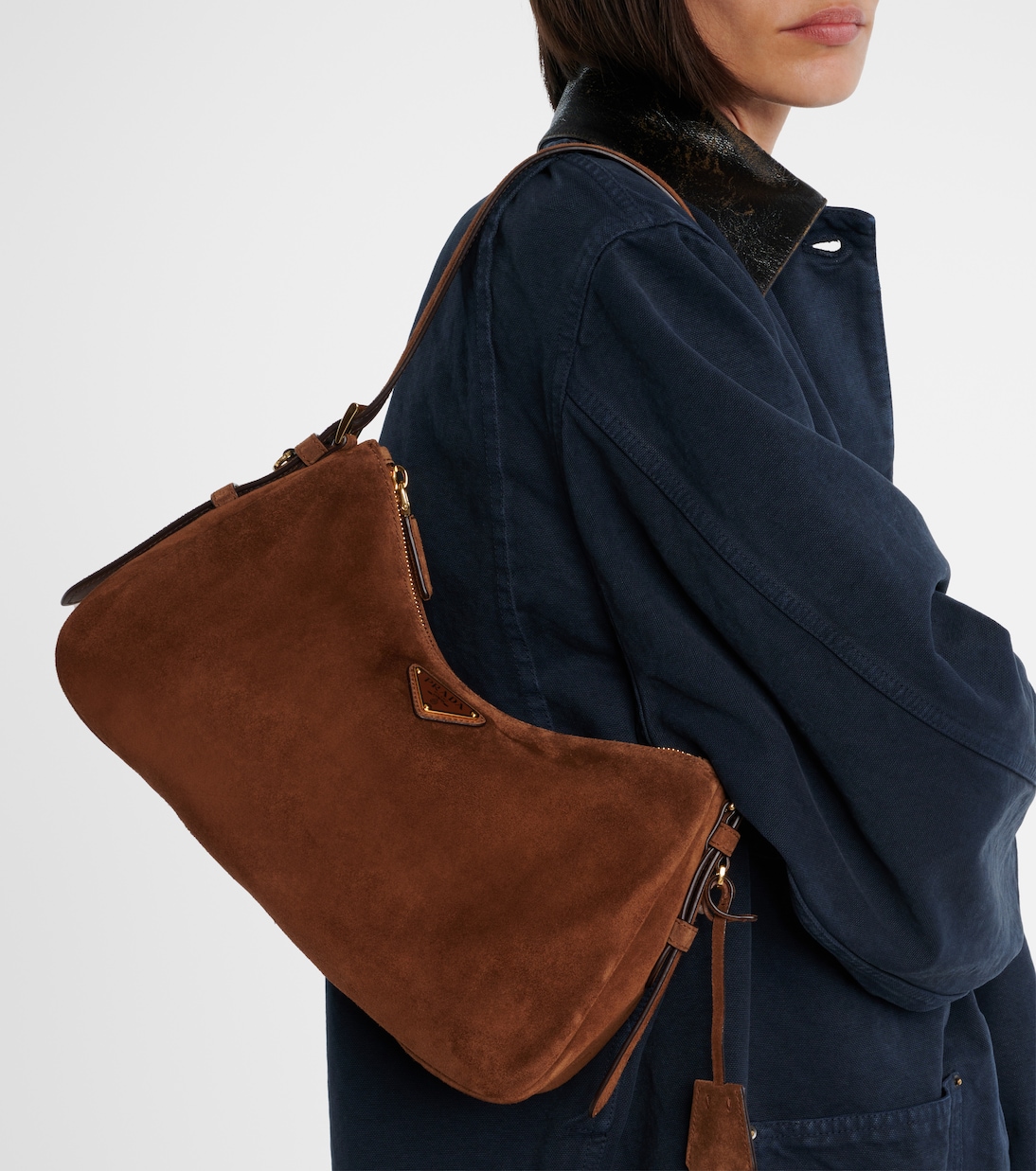 Prada Aimée Medium suede shoulder bag | Prada