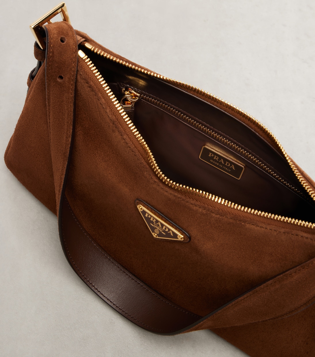 Prada Aimée Medium suede shoulder bag | Prada