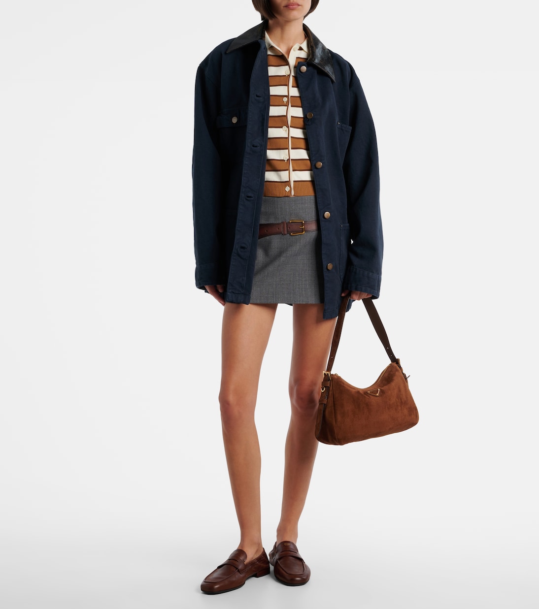 Prada Aimée Medium suede shoulder bag | Prada