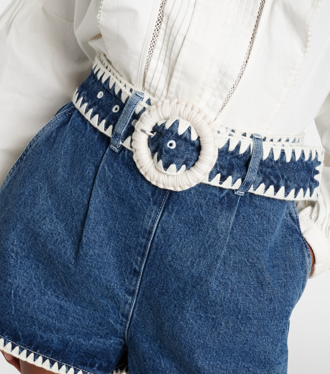 Shorts di jeans con finiture in crochet | Farm Rio