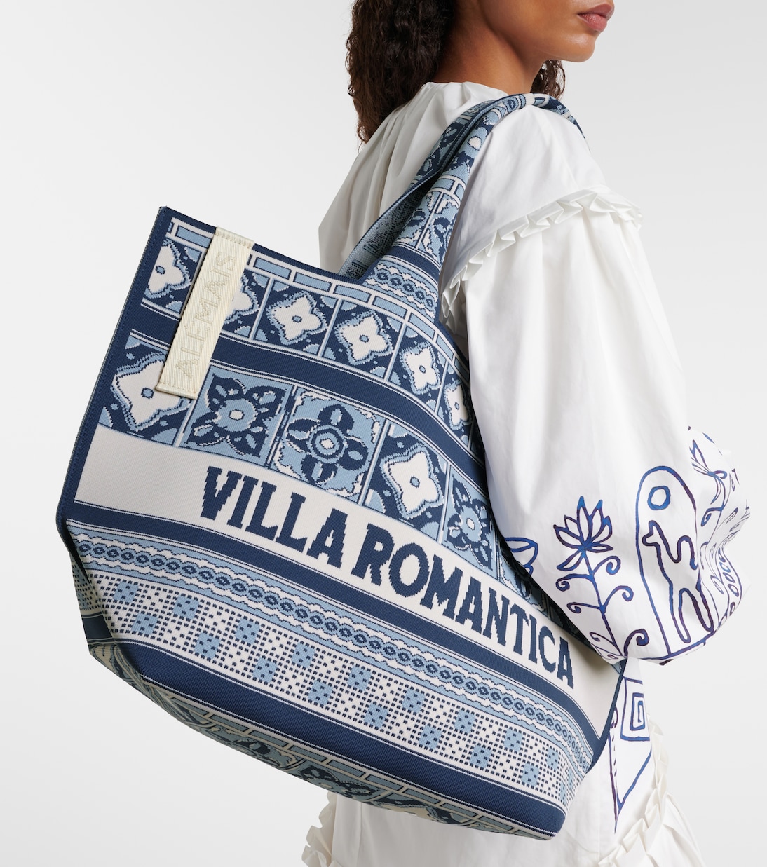 Villa Romantica Maxi jacquard tote bag | Alémais