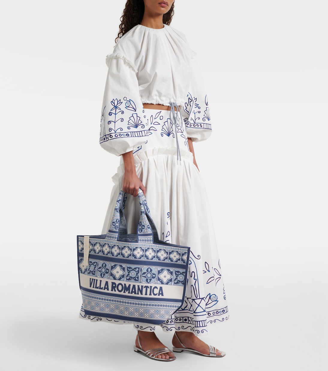 Villa Romantica Maxi jacquard tote bag | Alémais
