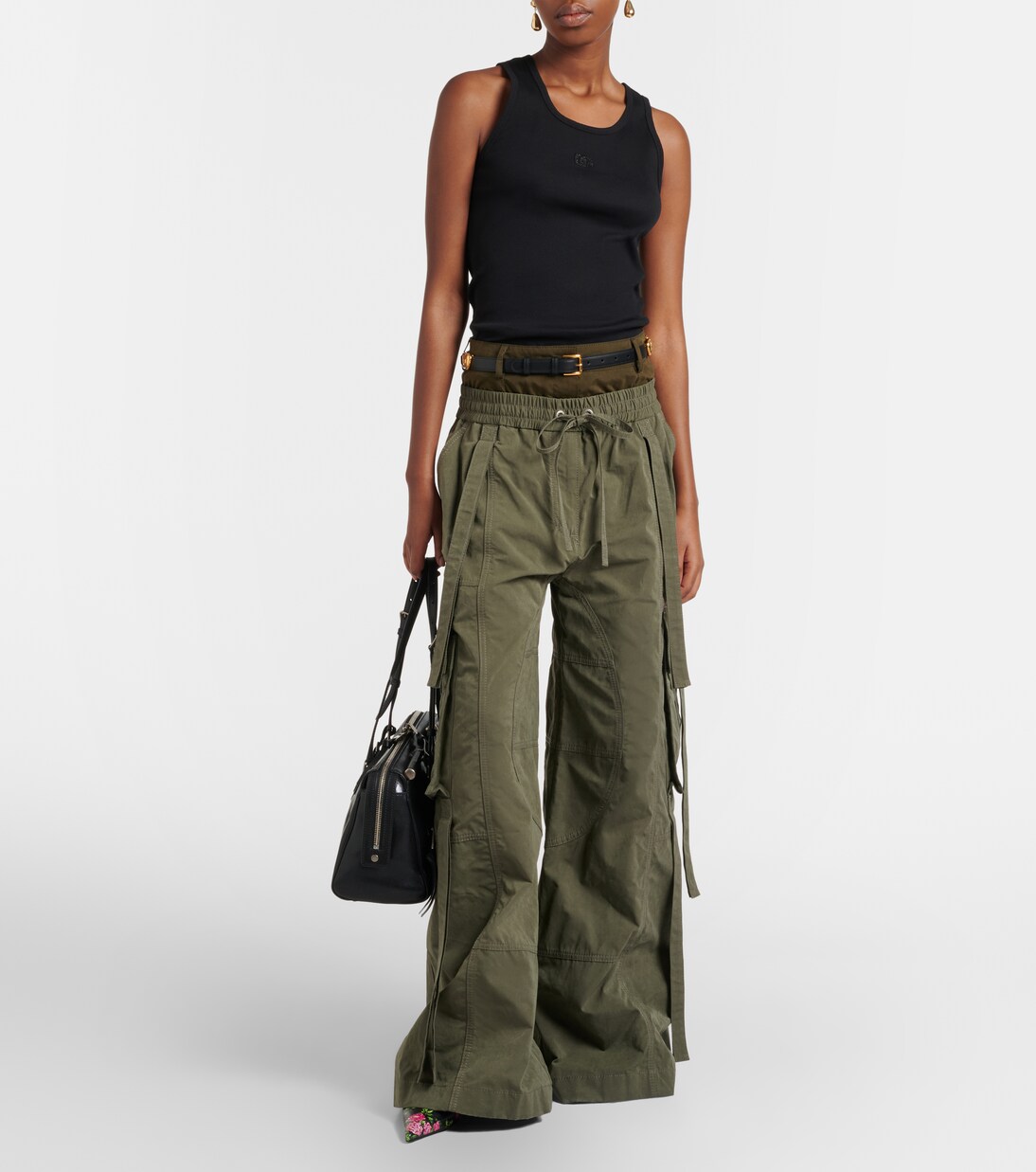 DG embellished ribbed-knit cotton tank top | Dolce&Gabbana