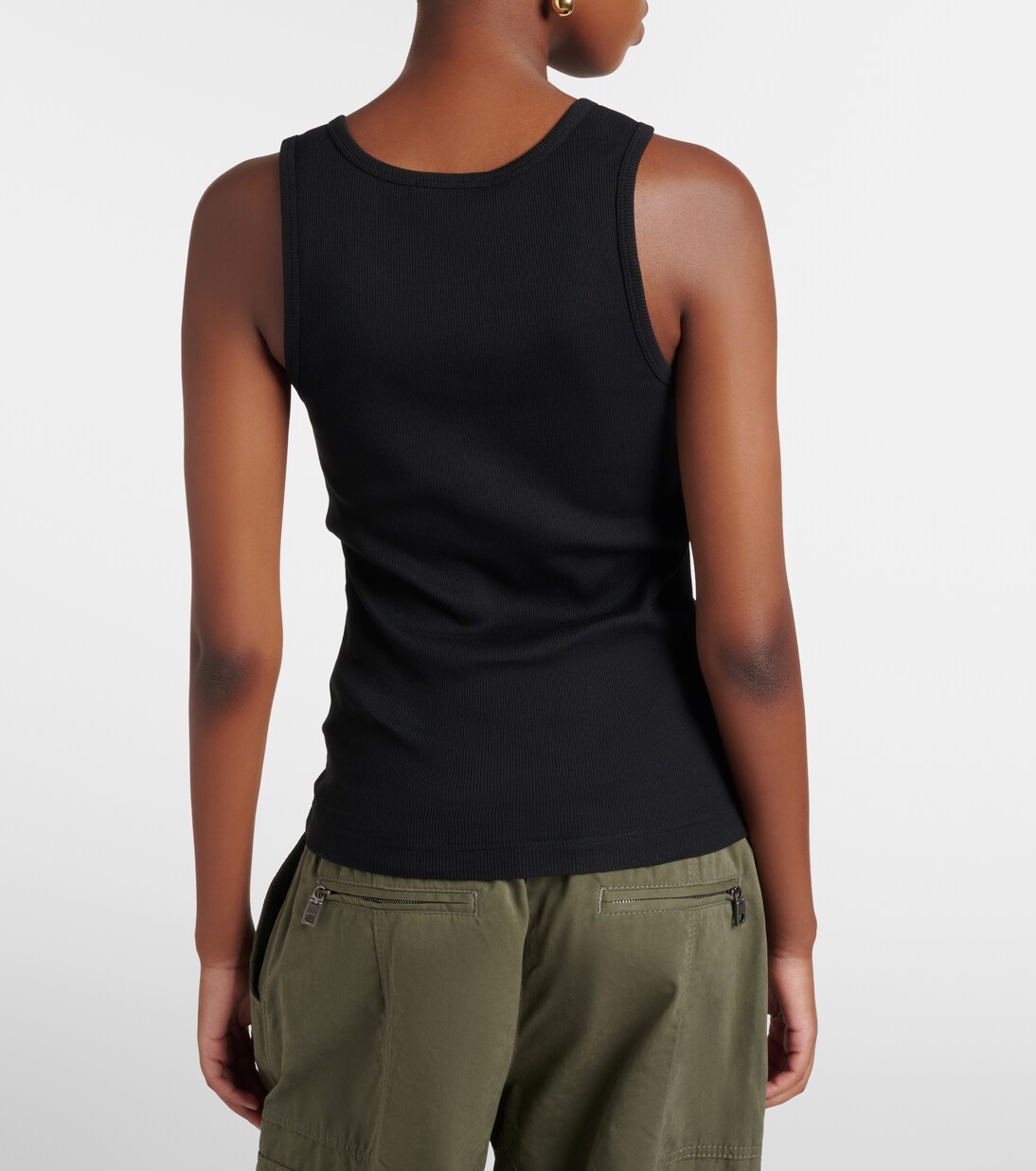 DG embellished ribbed-knit cotton tank top | Dolce&Gabbana