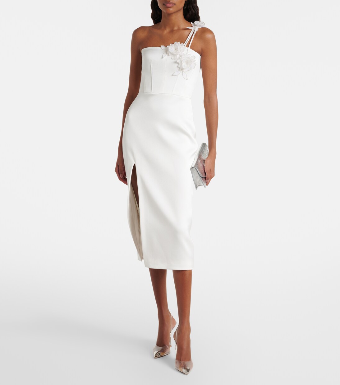 Floral-appliqué bustier dress | David Koma