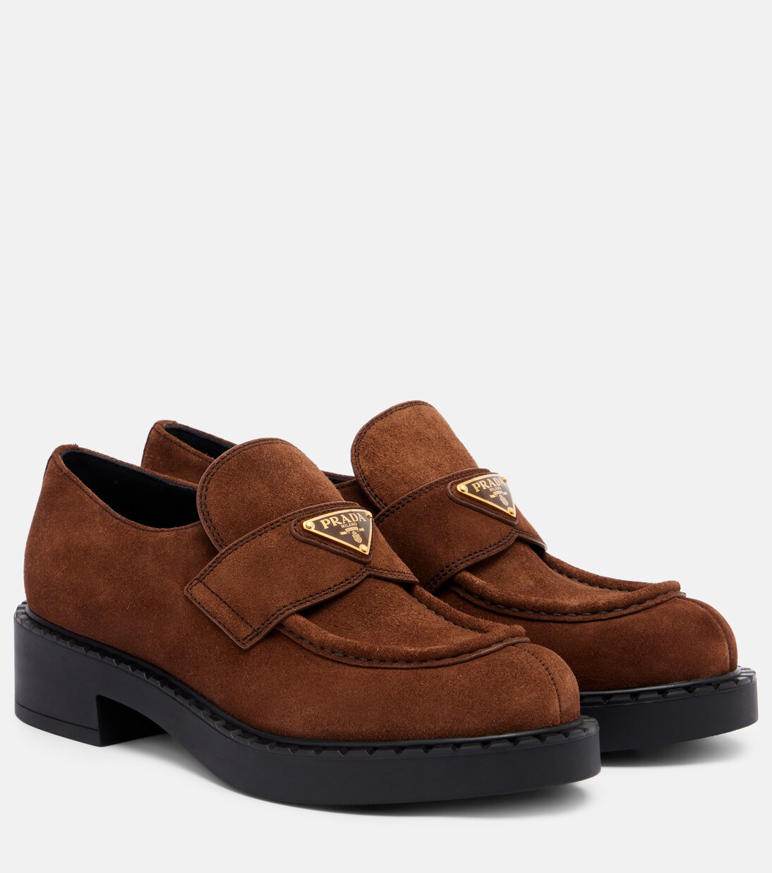 Loafers Chocolate aus Veloursleder | Prada