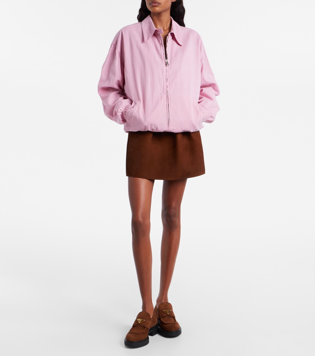 Loafers Chocolate aus Veloursleder | Prada