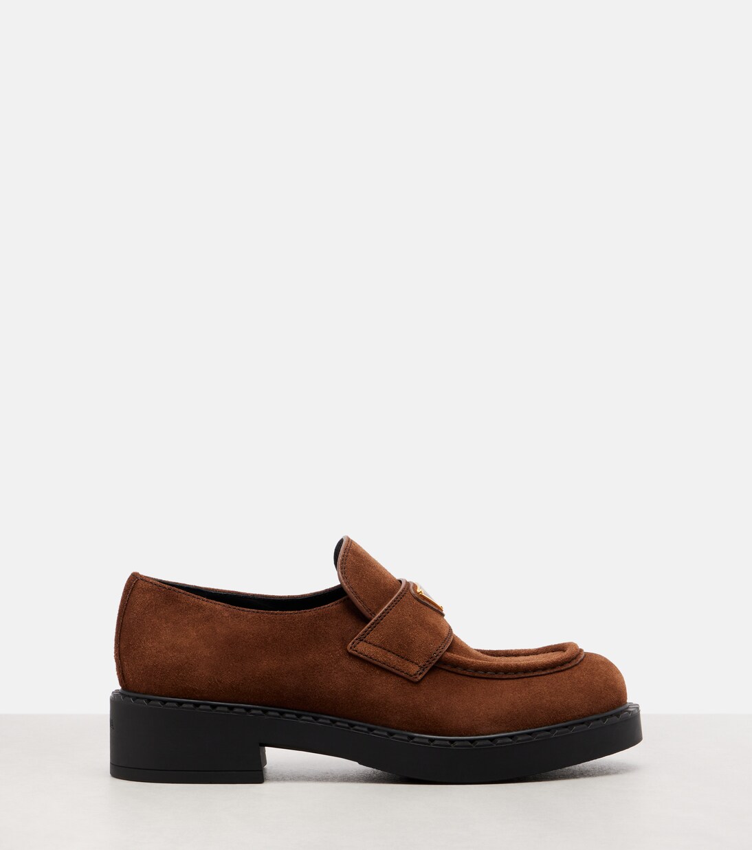 Loafers Chocolate aus Veloursleder | Prada