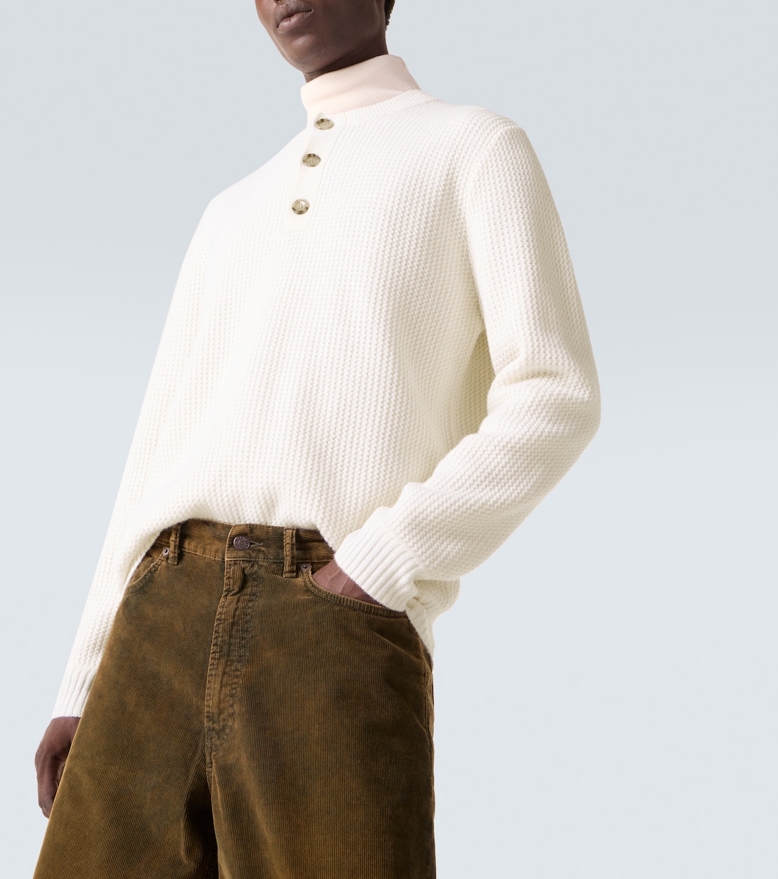Waffle-knit wool and cashmere sweater | Allude