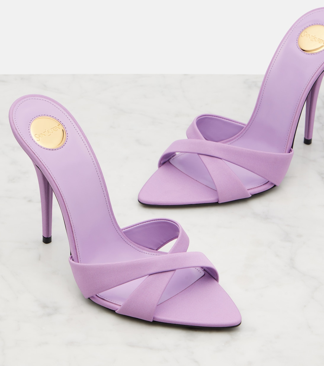 Pantoletten Kirat aus Crêpe-Satin | Saint Laurent