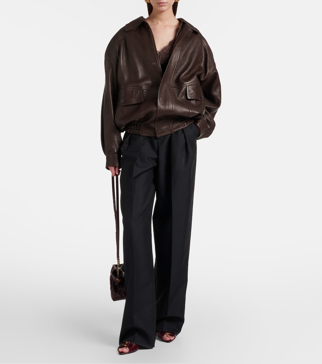 Babylone Cassandre 60 leather mules | Saint Laurent