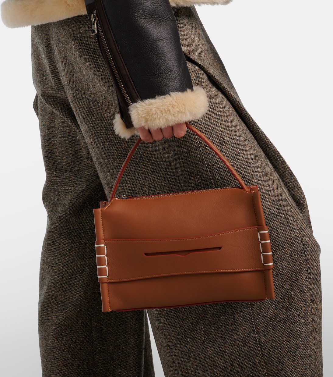 Loafer leather top-handle bag | JW Anderson