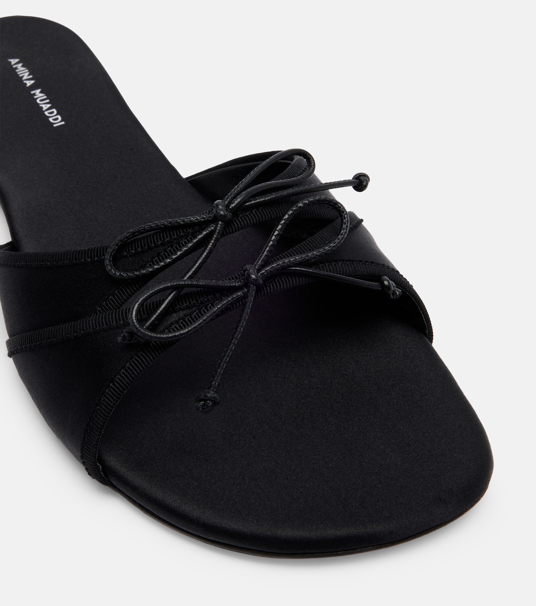 Eleonora bow-detail satin sandals | Amina Muaddi