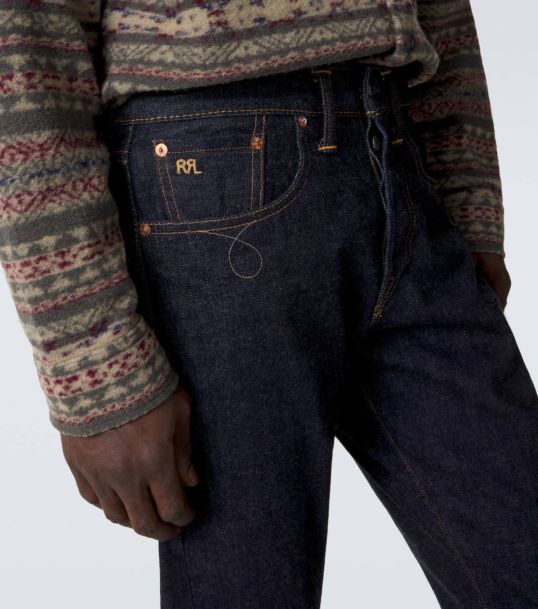 Bestickte Slim Jeans | RRL