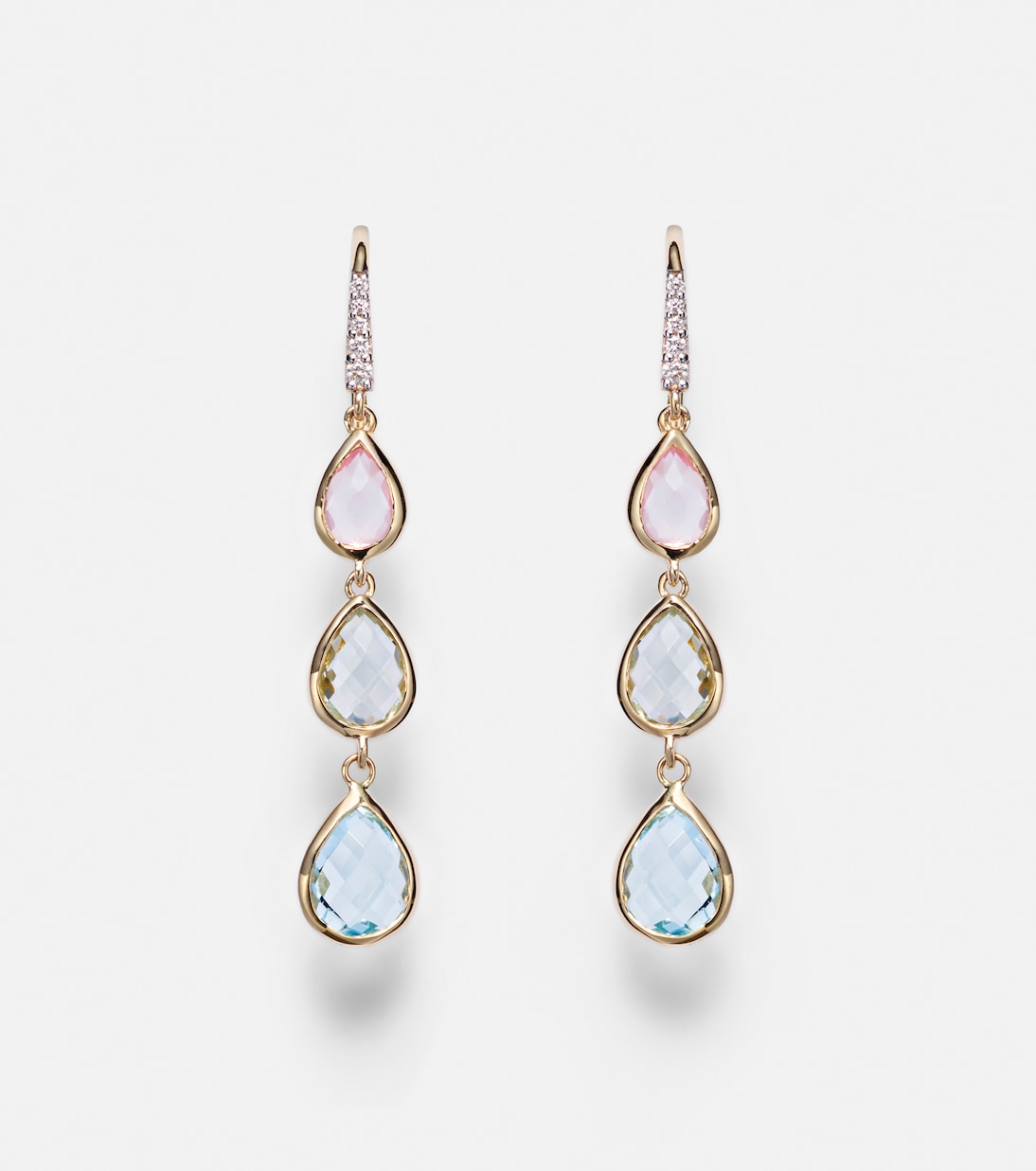 Boucles d’oreilles en or 14 ct (585/1000) et pierres précieuses | Mateo