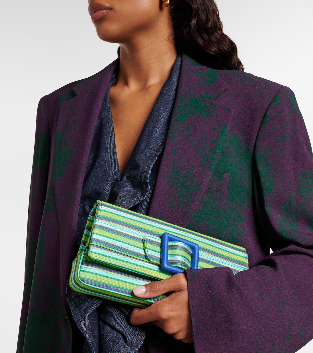 Maygot Small striped clutch | Manolo Blahnik