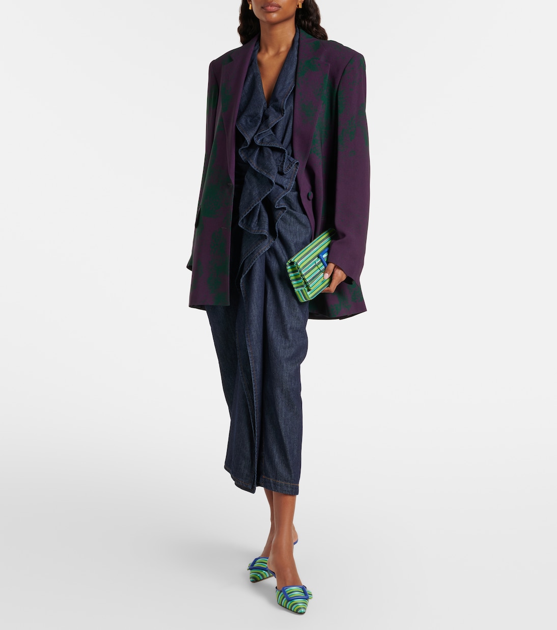 Maygot Small striped clutch | Manolo Blahnik