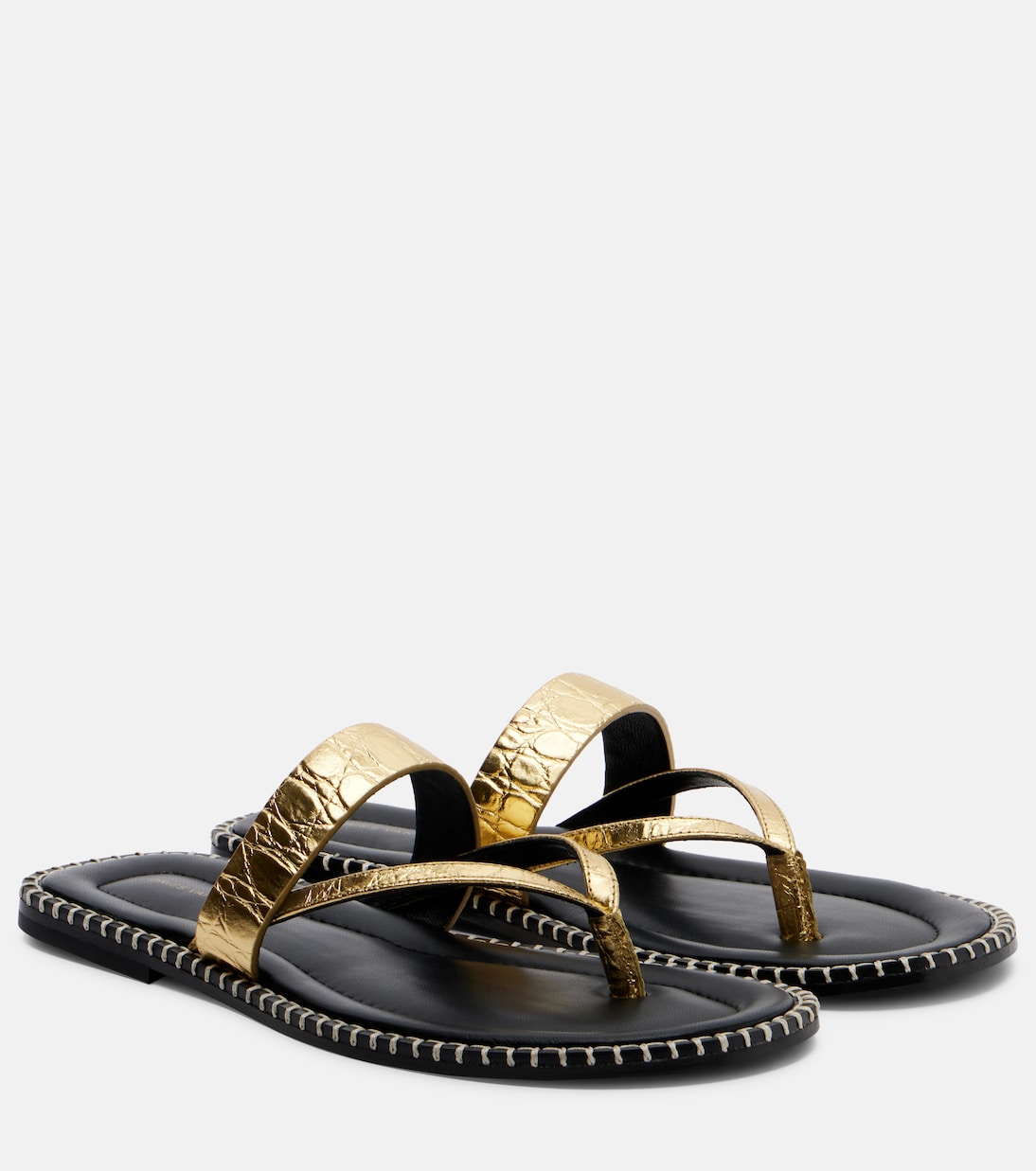 Sandalen aus Metallic-Leder | Dries Van Noten