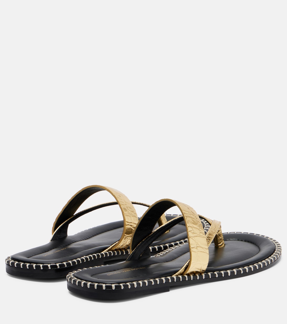 Sandalen aus Metallic-Leder | Dries Van Noten