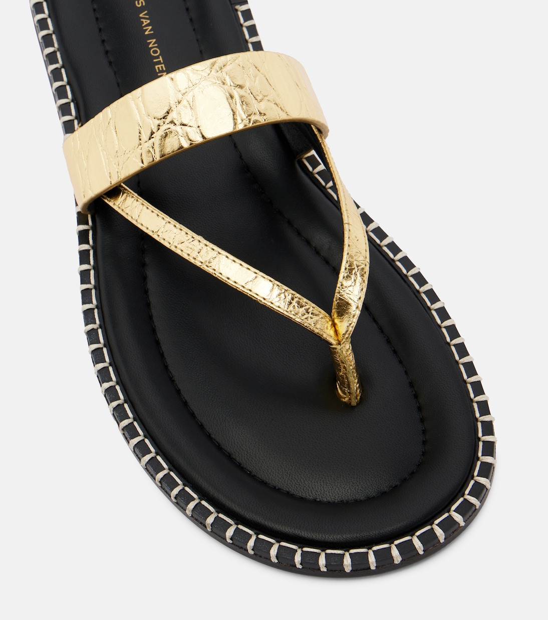 Sandalen aus Metallic-Leder | Dries Van Noten