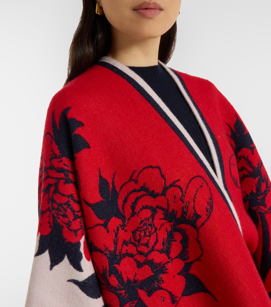 Soul floral wool and silk poncho | La DoubleJ