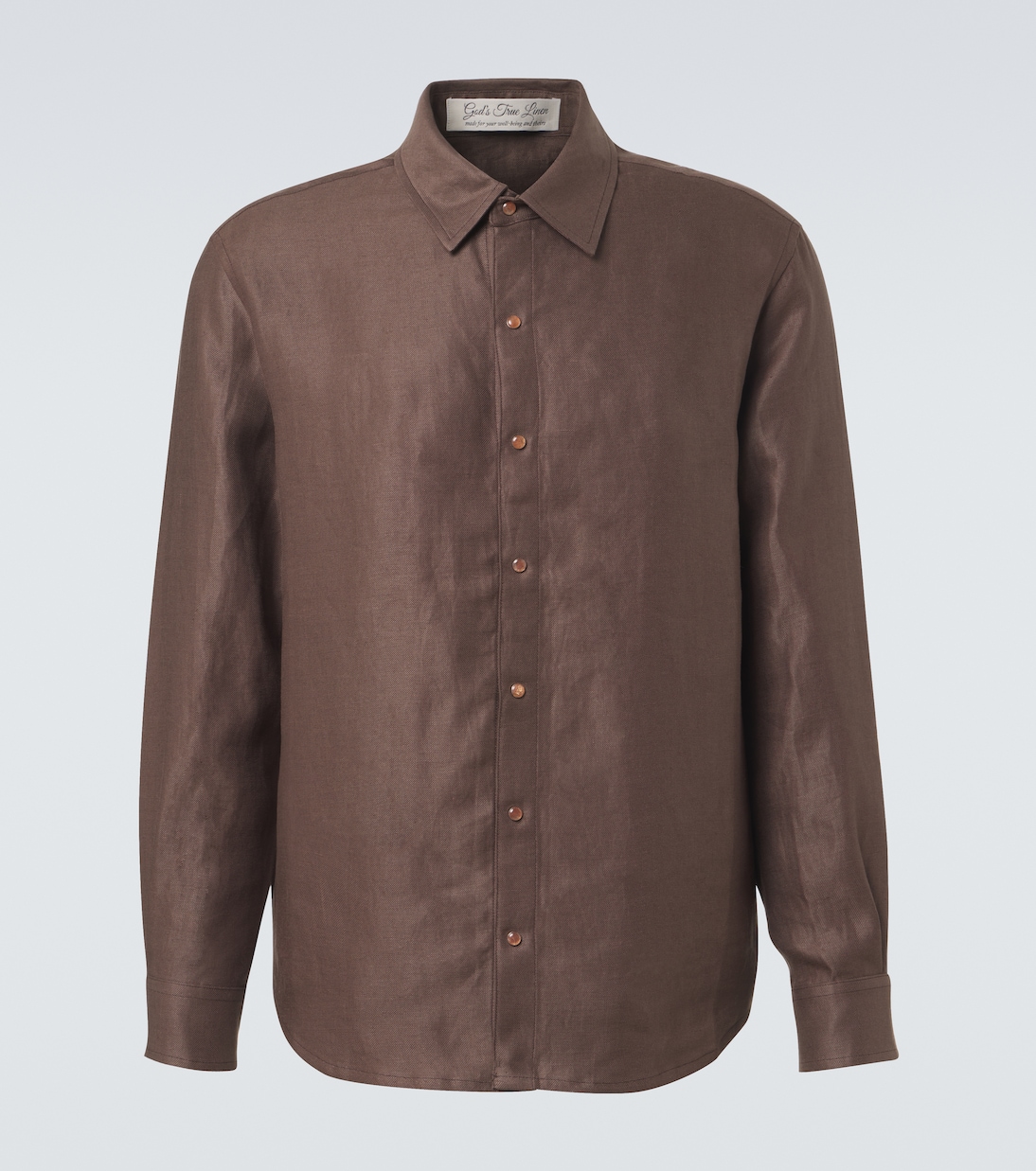 Linen shirt with orange sunstone | God's True Cashmere