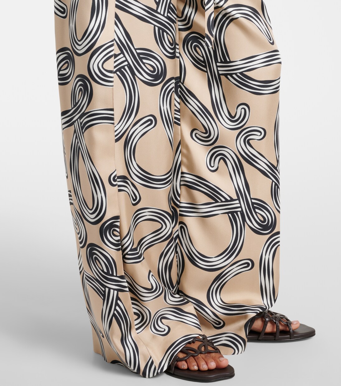 Paula's Ibiza Anagram silk wide-leg pants | Loewe