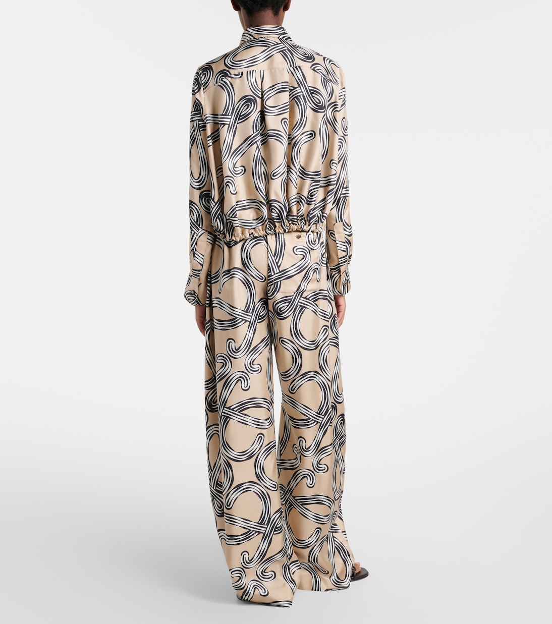 Paula's Ibiza Anagram silk wide-leg pants | Loewe