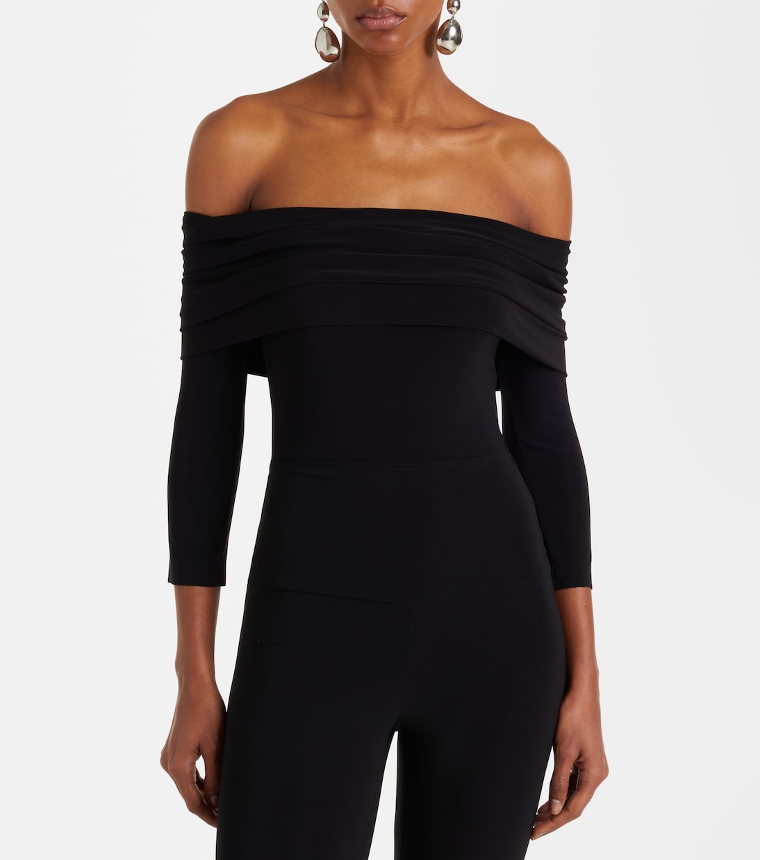 Off-shoulder jersey bodysuit | Norma Kamali