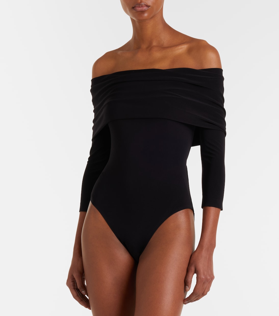 Off-shoulder jersey bodysuit | Norma Kamali